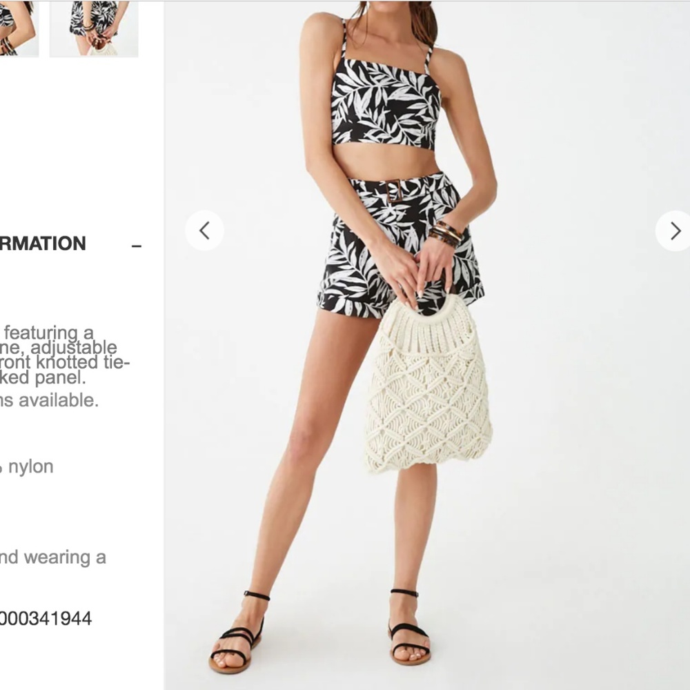 Leaf print two piece set